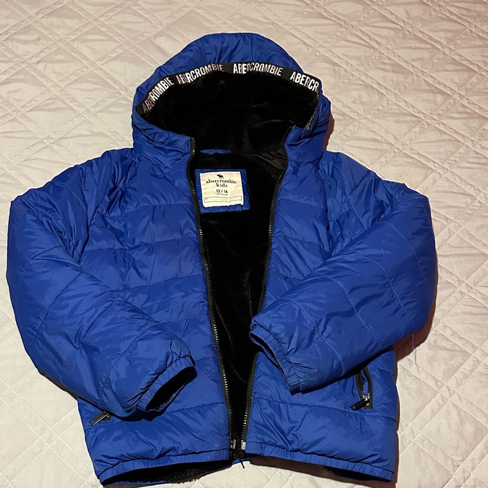 Abercrombie & Fitch Kids Vibrant Blue Puffer Coat